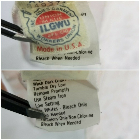 Women Blouse Tie Neck Button Long Puff Sleeve Vintage Ms Russ No Size Tag Union - Picture 10 of 12